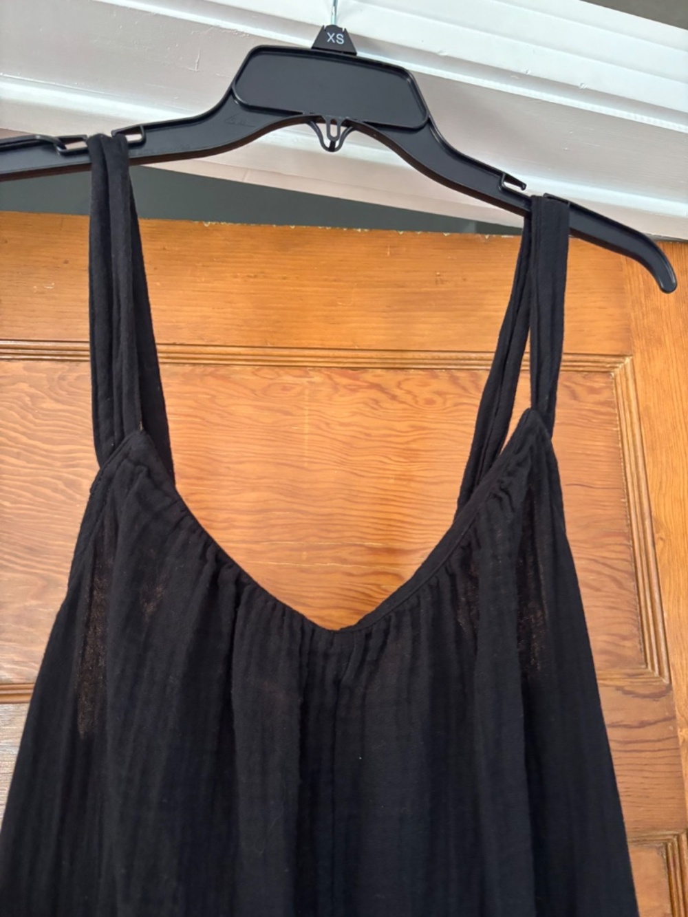 WOMENS BLACK MAXI GAUZY DRESS - Picture 2 of 8